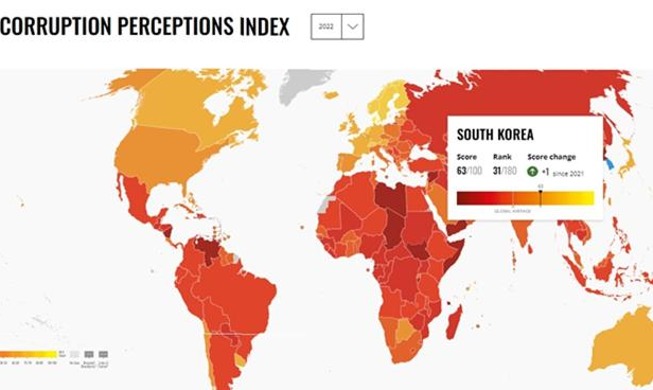 Южная Корея заняла 31-е место в Индексе восприятия коррупции