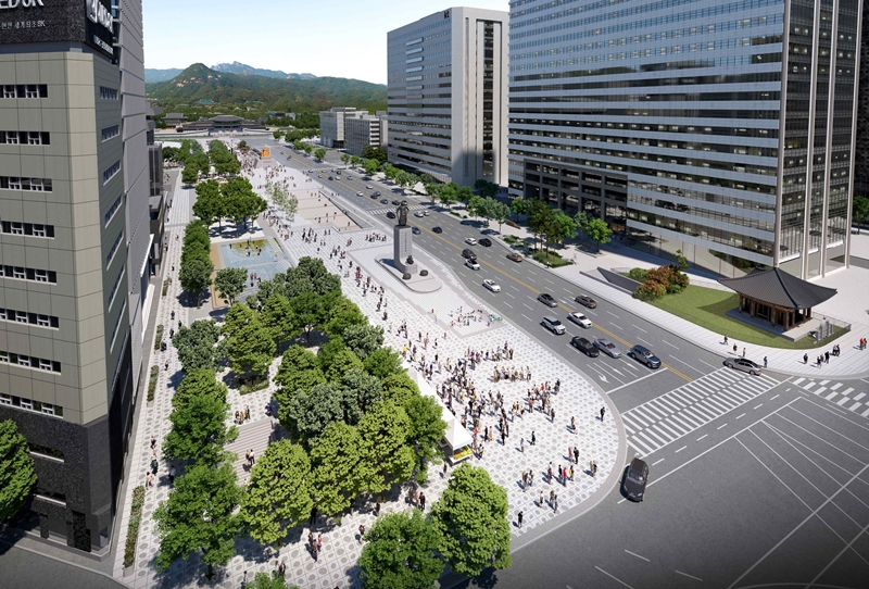 Макет новой площади Кванхвамун. / Фото: администрация города Сеул 