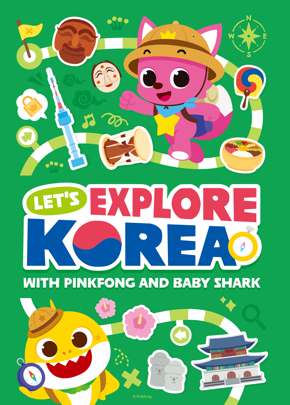 Обложка книги KOCIS «LET’S EXPLORE KOREA with Pinkfong and Baby Shark» на английском языке. / Фото: KOCIS 