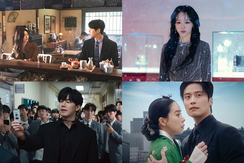 Корейские сериалы Netflix по часовой стрелке, начиная сверху слева: &laquo;Можно ли перевести эту любовь?&raquo;, &laquo;Искусство Сары&raquo;, &laquo;О дивный новый мир&raquo; и &laquo;Пусть послужит вам уроком&raquo;. / Фото: Netflix 