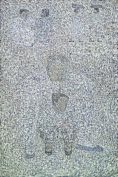 Park Sookeun’s oil painting 'Grandfather and Grandson' (1960) gives viewers a vague memory of childhood.