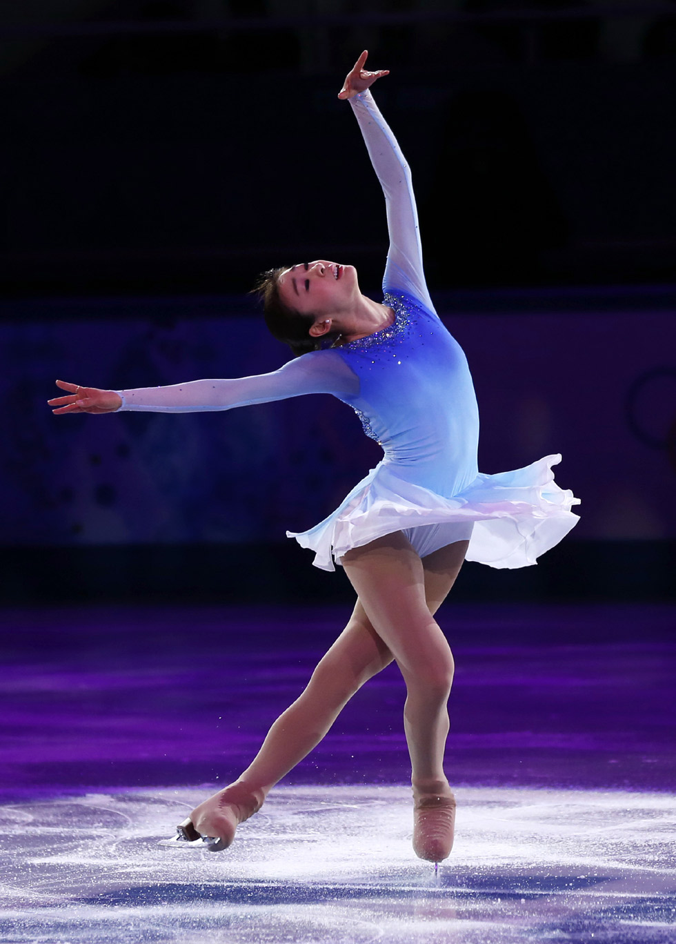 Kim Yuna performs during the gala exhibition on February 23 in the Iceberg Skating Palace at the Sochi 2014 Winter Olympic Games. (photo: Yonhap News)