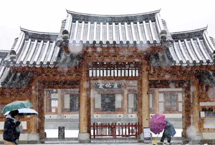 Снегопад в Чонджу