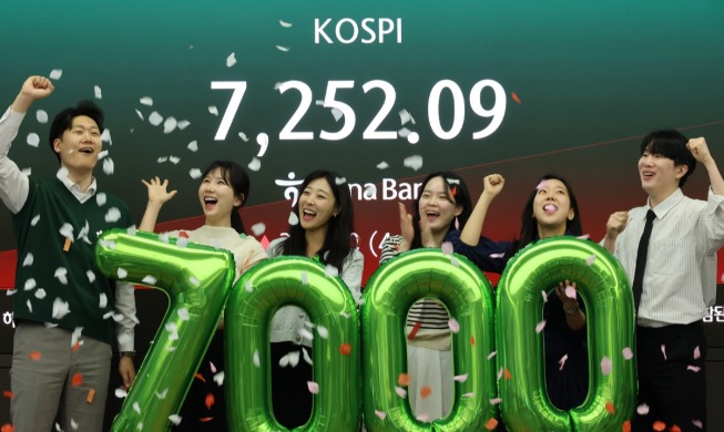 Индекс KOSPI впервые преодолел отметку 7000 пунктов