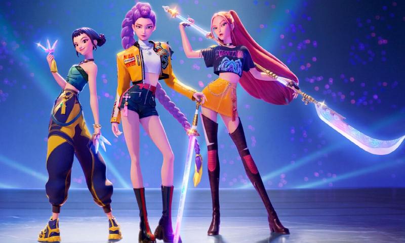 Группа Huntrix, главные герои анимационного фильма Netflix «Кейпоп-охотницы на демонов». / Фото: Netflix 